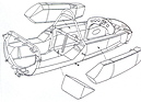 Image: Lotus 25 with monocoque structure