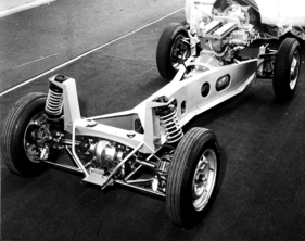 Lotus Elan 1600 (1964) - Blick auf das Chassis, aufgenommen am Genfer Autosalon 1968