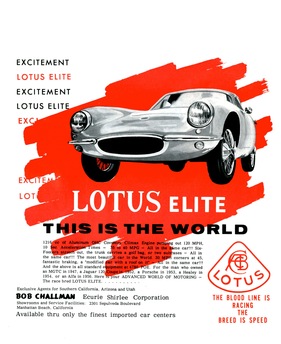 Lotus Elite (1962) - Werbung in den USA im Jahr 1962 (engl.)