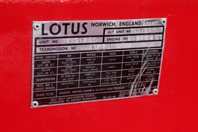 Lotus Europa Special (1973) - die Fahrgestell-Plakette