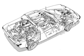 Lotus Europa TC (1972) - Durchsichtszeichnung der Twin-Cam-Version