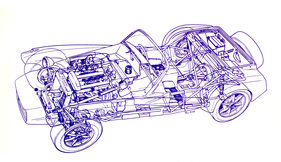 Lotus Super Seven (1971) - Durchsichtszeichnung des S4