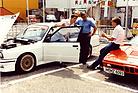 M3 Pressevorstellung Mugello, Thomas Ammberschläger mit Markus Oesterreich und Otto Rensing (1986)