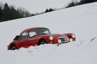 MG A Coupé (1959) - durch verschneite Winterlandschaften