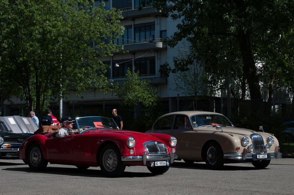 MG A und Jaguar Mk II - RAID Suisse-Paris 2015