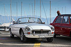 Image: MG B - beautiful in white in front of the boat harbor - Swiss Classic British Car Meeting Morges 2017