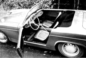 MG Midget (1962) - Zweisitzer mit Stauraum hinter den Sitzen, unglücklich angeordnete Handbremse