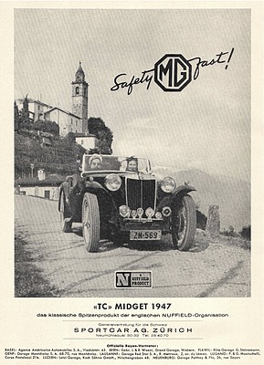 MG TC (1947) - Werbedarstellung aus dem Jahre 1947 - Safety Fast