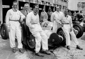Manfred von Brauchitsch, Alfred Neubauer, Richard Seaman, Hermann Lang und Rudolf Caracciola - Grosser Preis von Deutschland (1938)