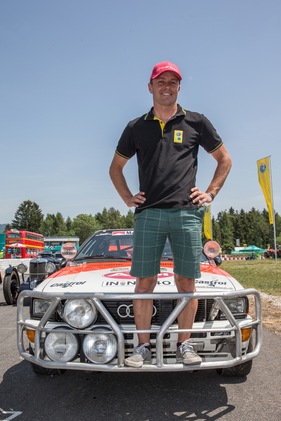 Marcel Fässler mit "seinem" Audi quattro - Lignières Historique 2015