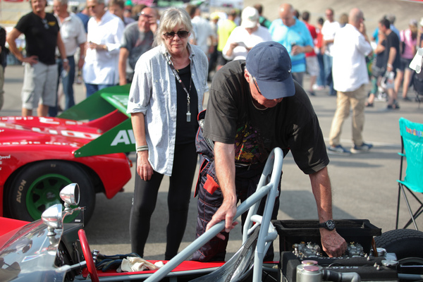 Marcel Hayoz bei Einstellarbeiten an seinem Lotus 23 - Indianapolis Oerlikon am 26. Juli 2016