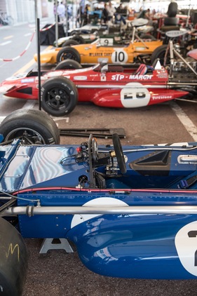 March 701 (1970) - nicht mehr das Land, sondern der Sponsor dominiert die Farbgebung - Grand Prix Historique de Monaco 2014