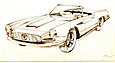 Maserati 3500 GT Spider (1959) - der Vignale-Spider basiert auf einem Design von Michelotti, vorgestellt in Turin im Jahr 1959, Skizze von Michelotti (© Archiv Automobil Revue) Maserati 3500 GT Spider (1959) - der Vignale-Spider basiert auf einem Design von Michelotti, vorgestellt in Turin im Jahr 1959, Skizze von Michelotti (© Archiv Automobil Revue)