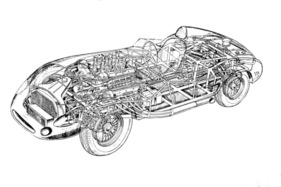 Maserati 450 S (1957) - Durchsichtszeichnung