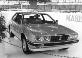 Maserati Biturbo (1983) - man spricht jetzt auch von einer kommenden 2,5-Liter-Version - am Genfer Automobilsalon von 1983