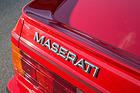 Maserati Biturbo 222 E (1990) - Markenschriftzug links am Heck