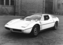Maserati Bora (1970) - Maserati's erster Mittelmotor-Sportwagen, zu sehen ist hier ein früher Prototyp mit zusätzlichen Kühlschlitzen an der Flanke