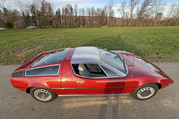 Maserati Bora 4.7 (1972) - als Lot 146 an der "Gstaad Classic Car Auction" der Oldtimer Galerie Toffen am 29 Dezember 2023
