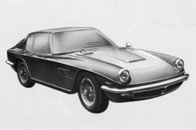 Maserati Mistral (1967) - Zeichnung der Serienversion, das Maserati-Emblem auf der Motorhaube fehlt