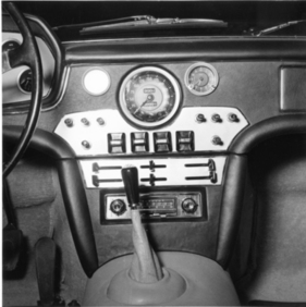 Maserati Quattroporte 4000 (1963) - Mittelkonsole des Prototypen, aufgenommen am Turiner Autosalon