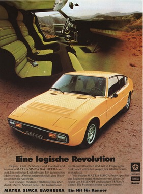 Matra Simca Bagheera (1974) - Werbung aus dem Jahre 1974 - Matra Simca Bagheera (1974) - Werbung aus dem Jahre 1974 -