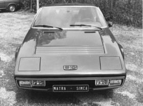 Matra-Simca Bagheera U8 (1973) - Vorderansicht mit dem eigens angefertigten Typenschild
