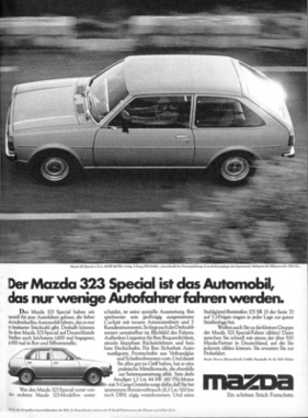 Mazda 323 (1978) - Werbung - Der Mazda 323 Special, den nur wenige fahren werden