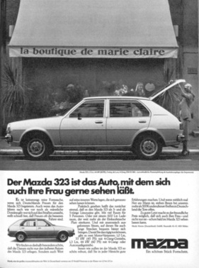 Mazda 323 (1978) - Werbung - das Auto, mit dem sich auch Ihre Frau gerne sehen lässt