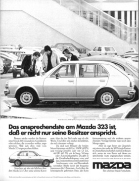 Mazda 323 (1978) - Werbung - spricht nicht nur seine Besitzer an