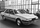 Mazda 626 (1983) - viertürig oder fünftürig erhältlich und mit Frontantrieb - am Genfer Automobilsalon von 1983