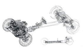 Mazda MX-5 (1989) - Computerzeichnung des Fahrgestells