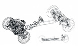 Mazda MX-5 (1989) - Computerzeichnung des Fahrgestells