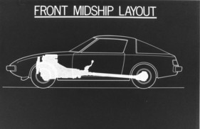Mazda RX 7 (1979) - der Motor ist hinter der Vorderachse eingebaut - Front-Mittelmotor-Layout nennt sich diese Einbauweise