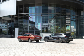 Mehr als 50 Jahre Design- und Technikgeschichte liegen zwischen dem Audi C1 und dem neuen Audi A6 Avant Mehr als 50 Jahre Design- und Technikgeschichte liegen zwischen dem Audi C1 und dem neuen Audi A6 Avant