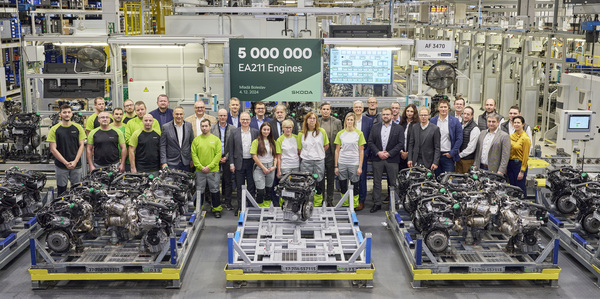 Meilenstein bei Škoda: Fertigung des fünfmillionsten Exemplars der Motorenbaureihe EA 211