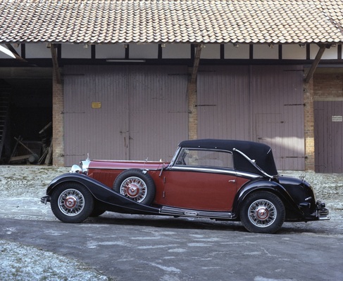 Mercedes 500K Cabriolet C (1935) mit langem Koffer von Baisch, daher das harmonische Erscheinungsbild, in diesem Zustand 1975 in Rom erworben