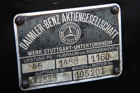 Zehn Pferde unterschlagen: Typschild des 150 Sportroadster