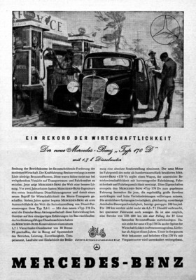 Mercedes-Benz 170 D (1949) - Werbung - Rekord der Wirtschaftlichkeit (1949)