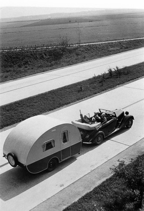 Mercedes-Benz 170 V (1936) - Cabriolet B mit Wohnwagen