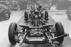 Mercedes-Benz 170S - Ausstellungschassis des 170S - zweistufige Hinterradfederung durch doppelte Schraubenfedern ist gut sichtbar - Genfer Autosalon 1951
