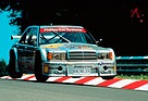Mercedes Benz 190 E 2.5-16 (1993) - Ellen Lohr im Flug beim Grossen Pries der Tourenwagen auf dem Nürburgring (Nordschleife) am 10. Juni 1993