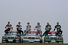 Mercedes-Benz 190 E 2.5-16 Evolution II (W 201) (1993) - Fahrer von links nach rechts - Roland Asch, Bernd Schneider, Ellen Lohr, Klaus Ludwig, Kurt Thiim und Jörg van Ommen