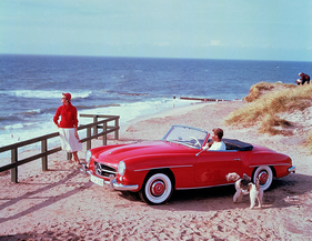 Mercedes-Benz 190 SL (1955 ) - on Contemporary advertising photo from the 1950s
