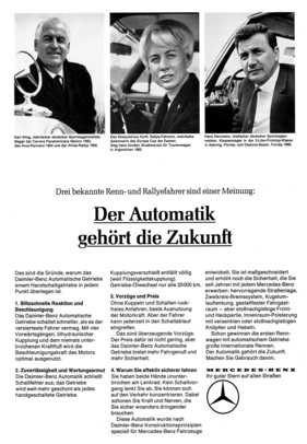Mercedes-Benz  (1964) - Werbung für die Automatik - Ewy Rosqvist, Karl Kling und Hans Herrmann sind sich einig - der Automatik gehört die Zukunft