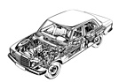 Mercedes Benz 200 (1976) - Durchsichtszeichnung