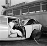 Mercedes-Benz 220 S (1960) - Crash test against bus at the Sindelfingen plant