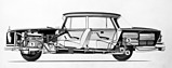 Mercedes-Benz 220 S (1965) - Durchsichtszeichnung (© Daimler AG, 1965) Mercedes-Benz 220 S (1965) - Durchsichtszeichnung (© Daimler AG, 1965)