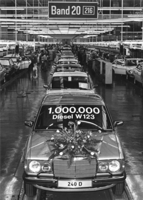 Mercedes-Benz 240 D (1981) - im Jahr 1981 konnte der 1'000'000ste Diesel-PKW der Reihe W123 gefeiert werden
