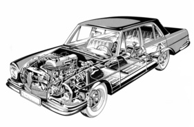 Mercedes-Benz 250 SE (1965) – Durchsichtszeichnung