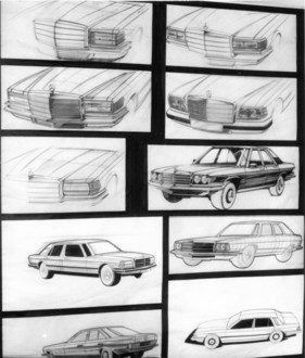 Mercedes-Benz 280 S (1979) - Skizzen und Designvarianten